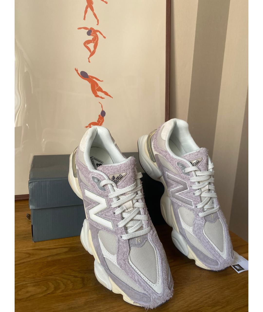 NEW BALANCE Фиолетовые замшевые высокие кроссовки / кеды, фото 2