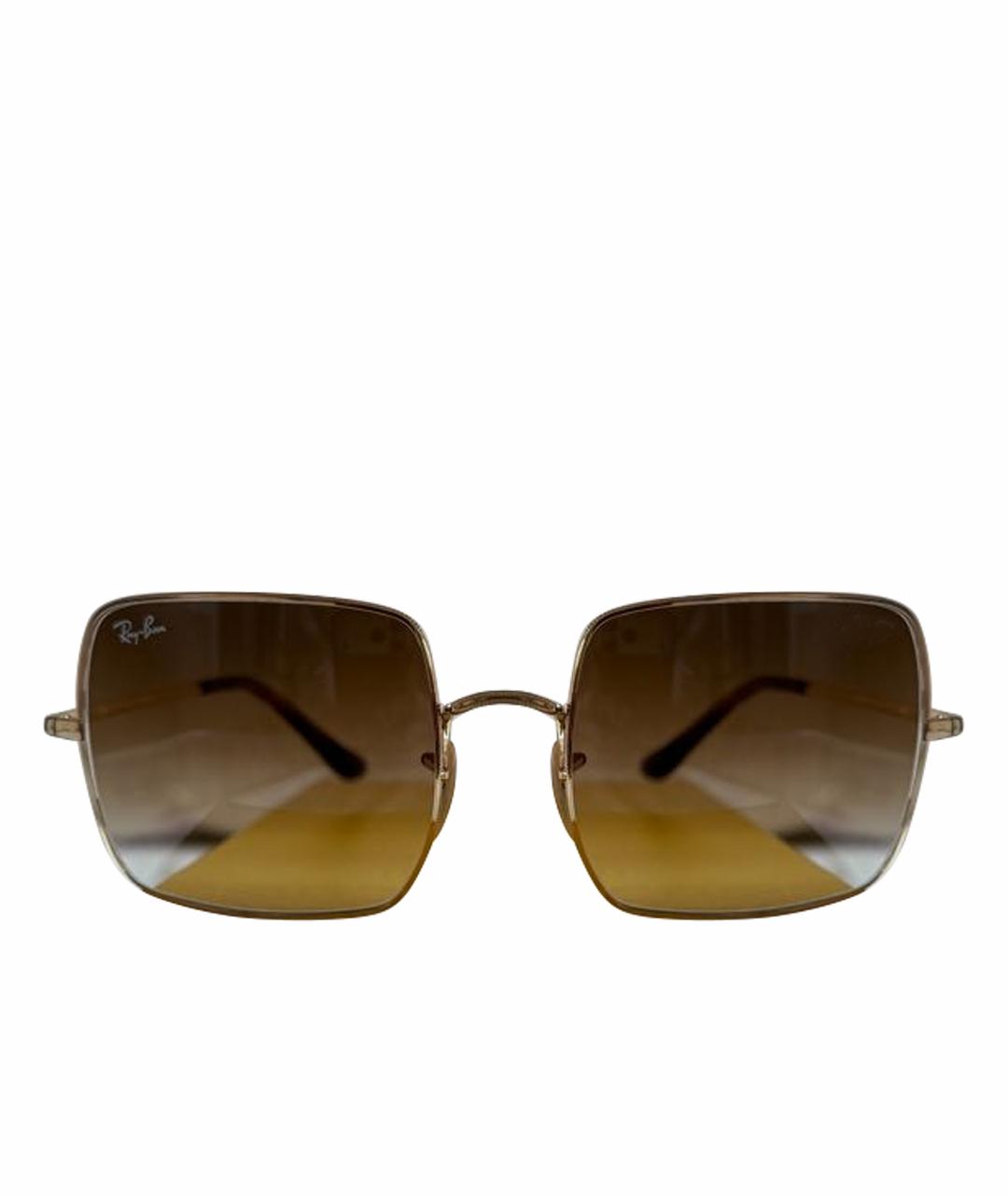 RAY BAN Коричневые металлические солнцезащитные очки, фото 1