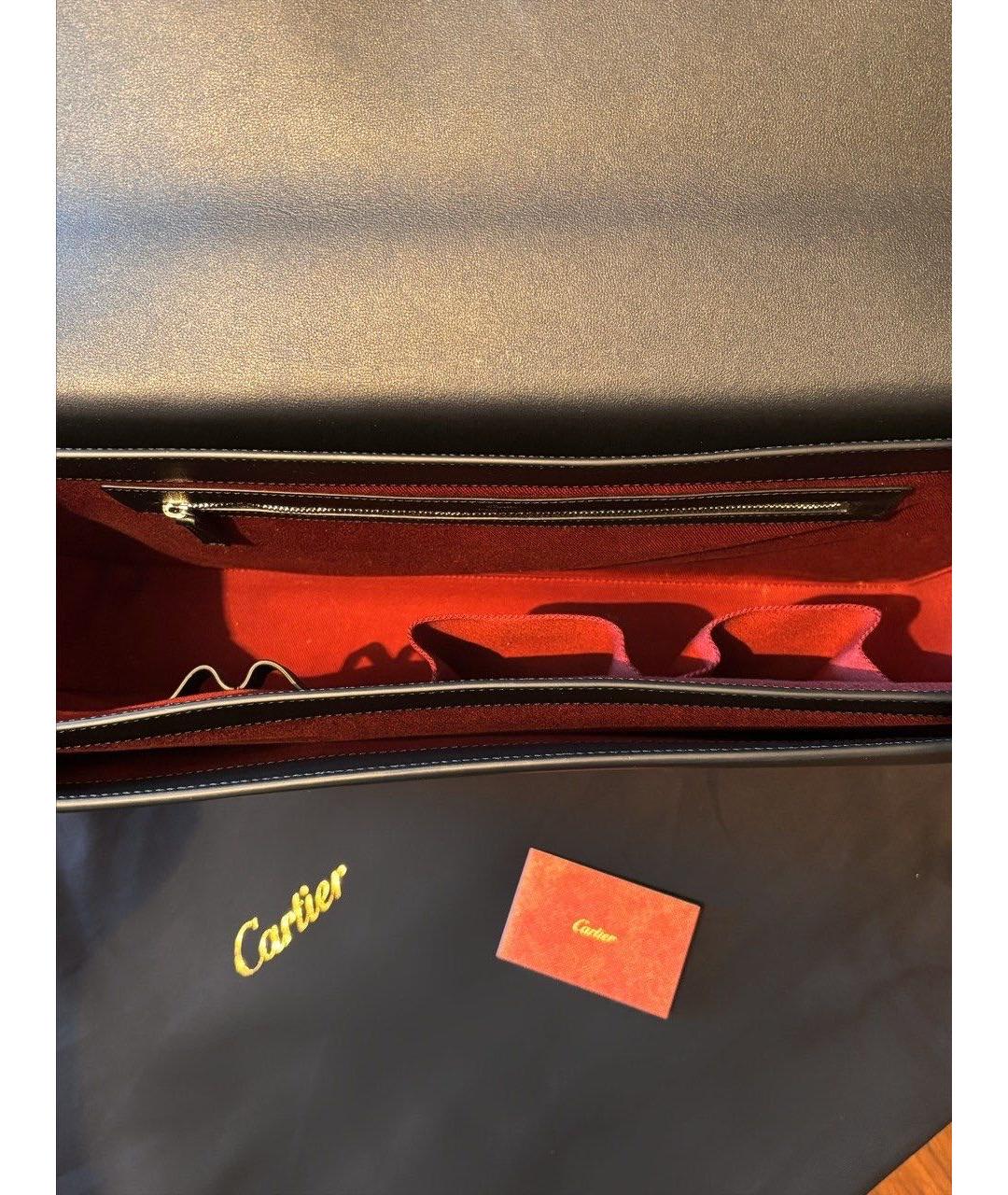 CARTIER Черный кожаный портфель, фото 3