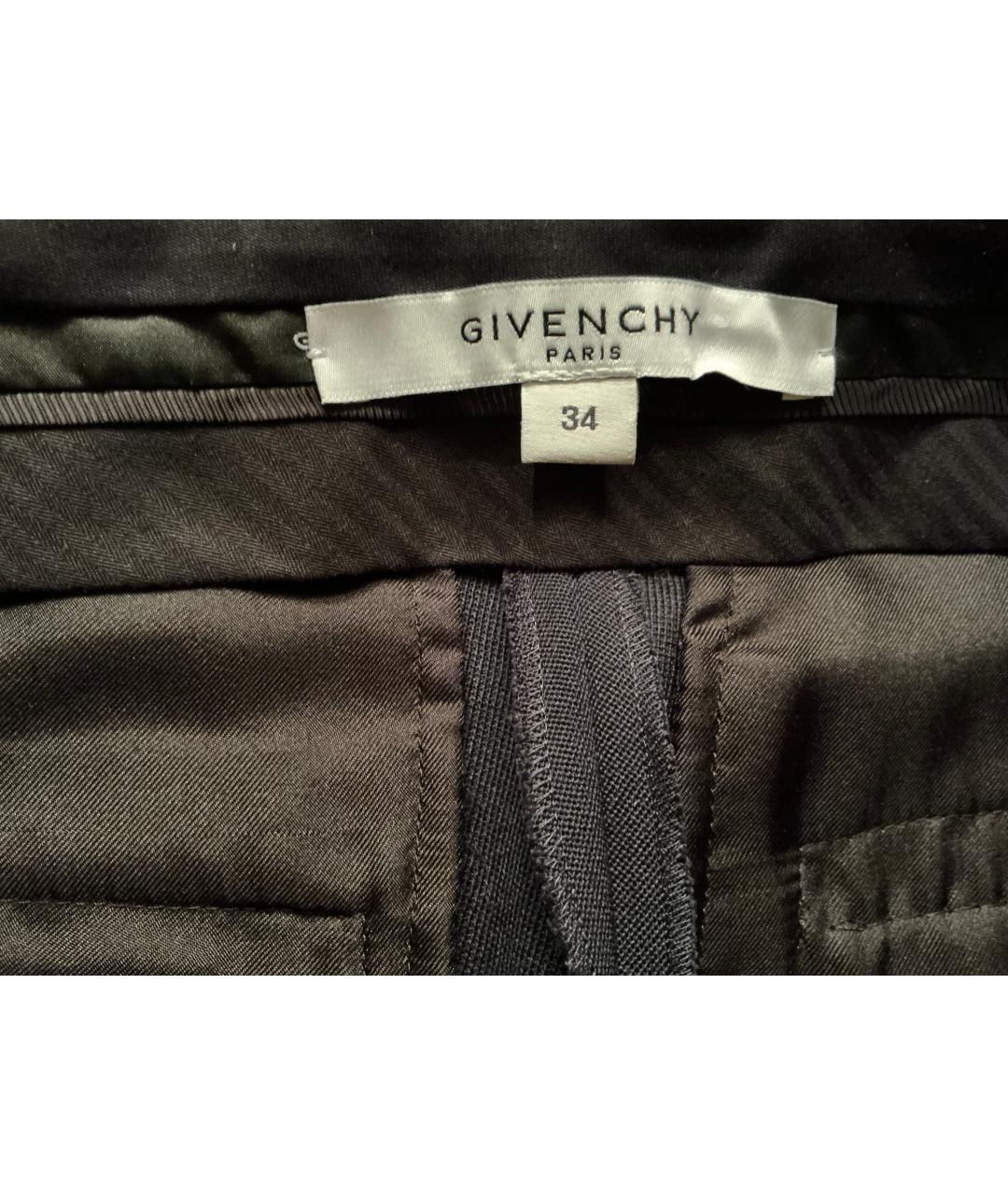 GIVENCHY Темно-синие шерстяные прямые брюки, фото 3