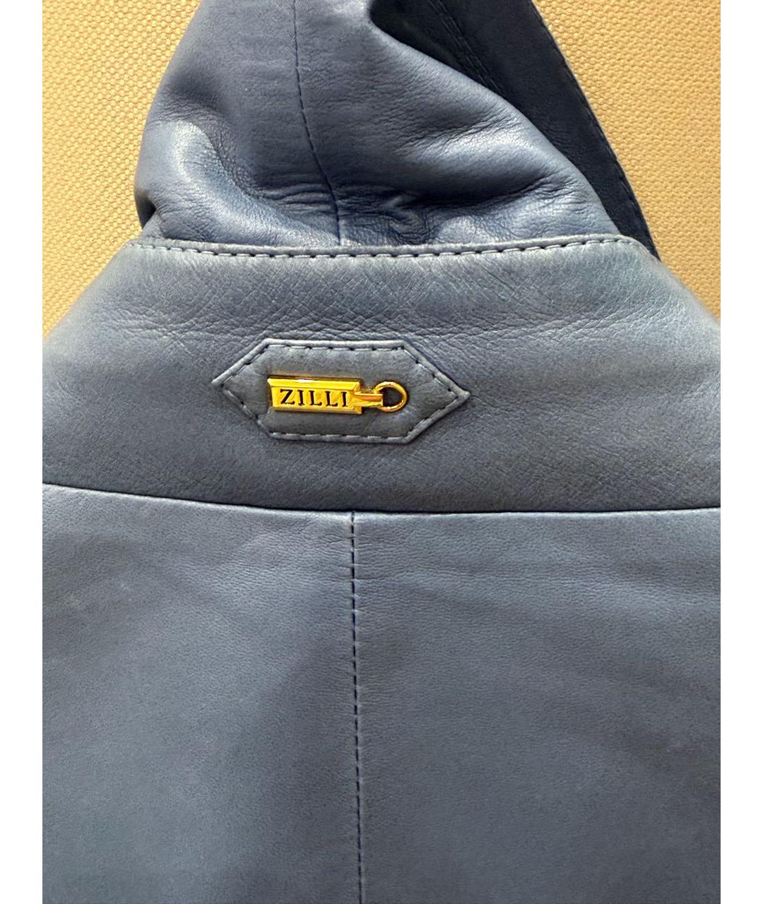 ZILLI Голубая кожаная куртка, фото 3