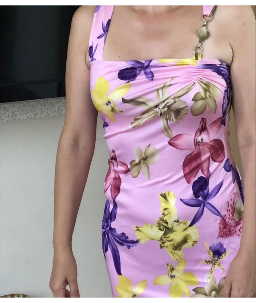 VERSACE Мульти полиэстеровое коктейльное платье, фото 4