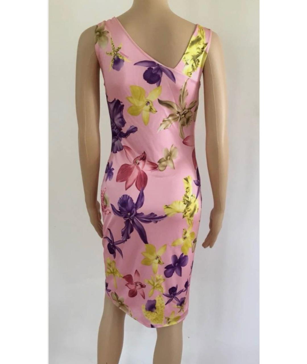 VERSACE Мульти полиэстеровое коктейльное платье, фото 6
