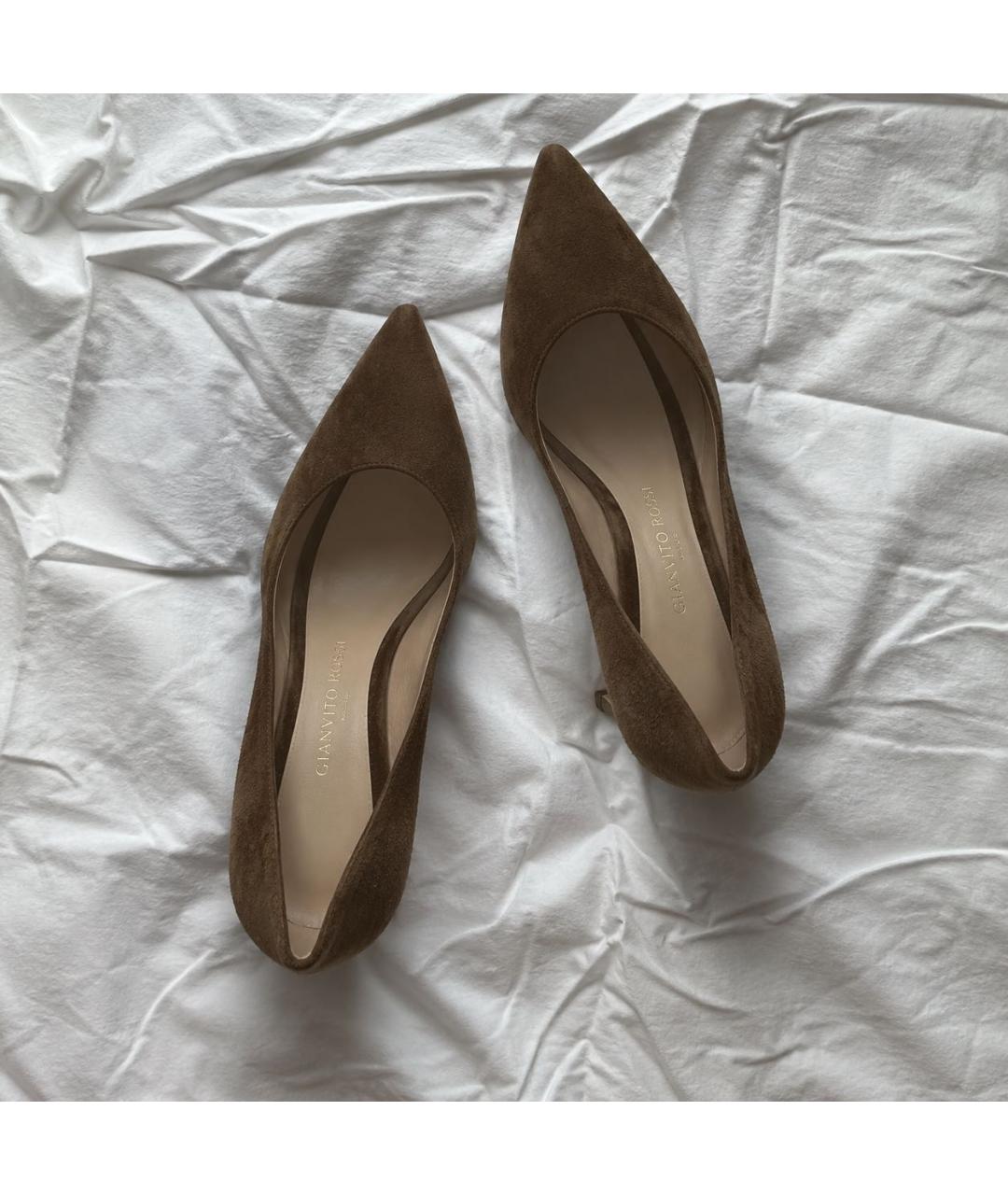 GIANVITO ROSSI Коричневые замшевые туфли, фото 2