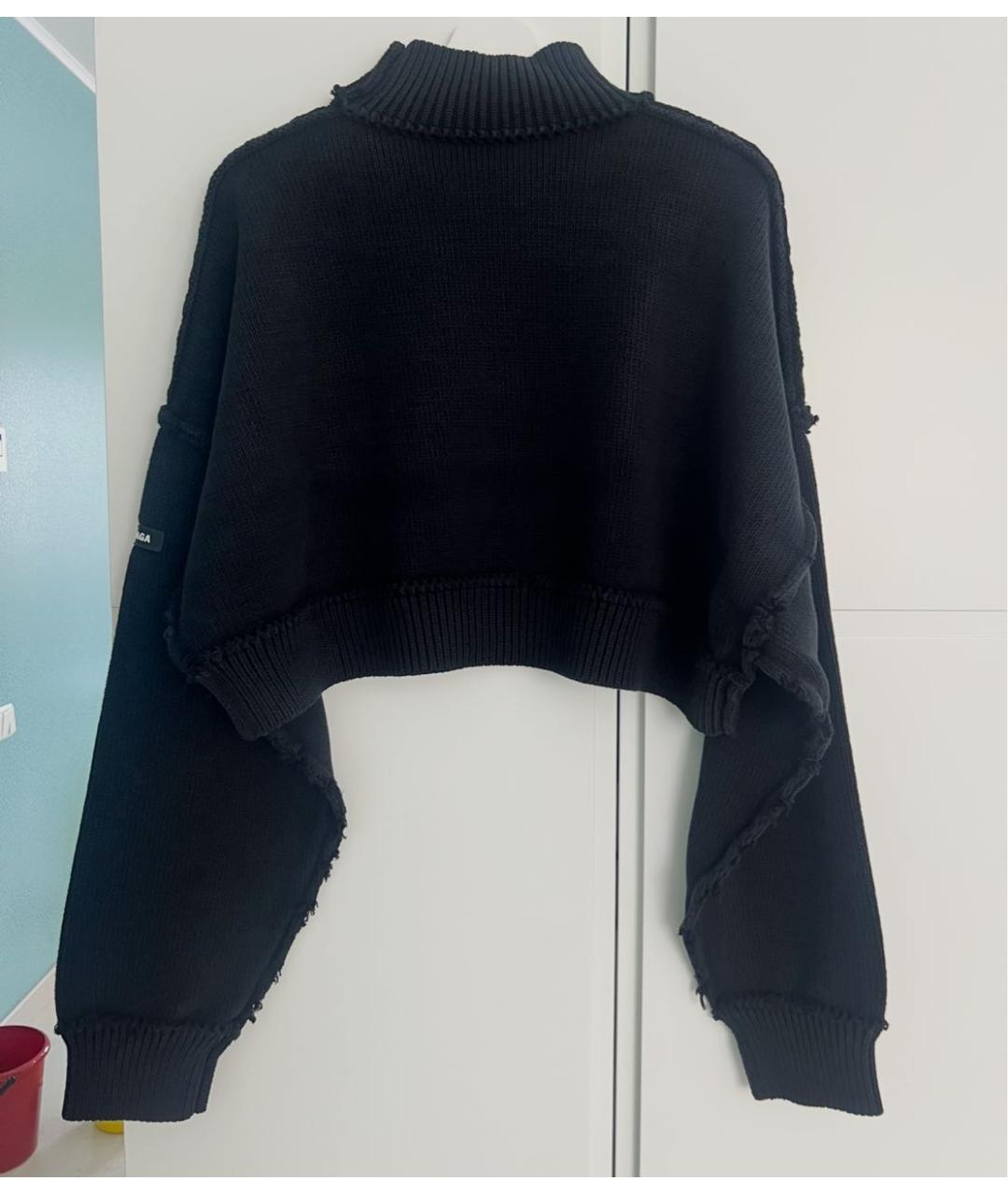 BALENCIAGA Черный шерстяной джемпер / свитер, фото 2