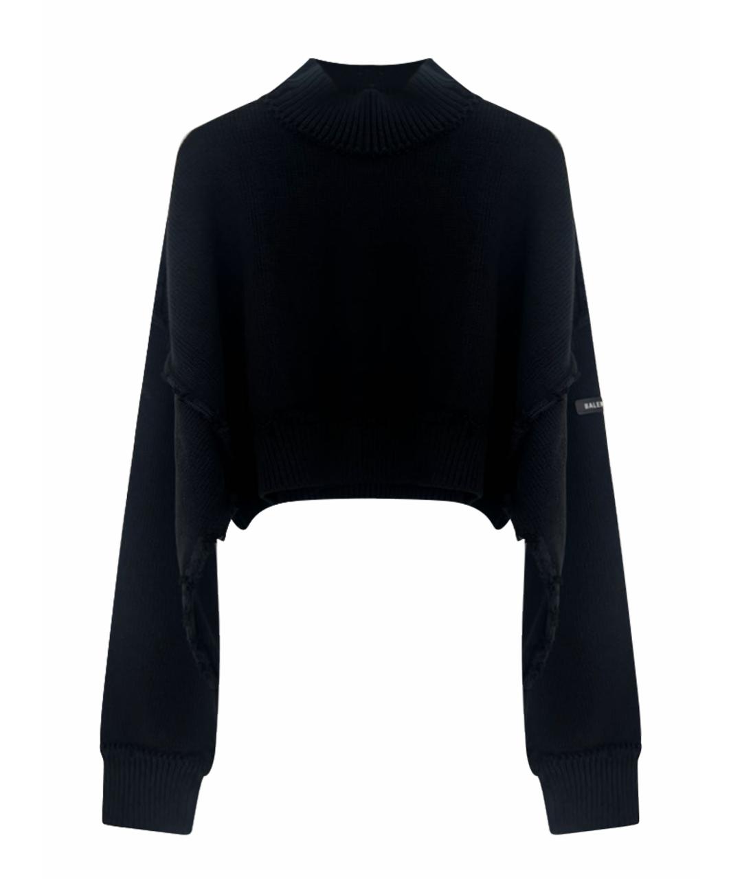 BALENCIAGA Черный шерстяной джемпер / свитер, фото 1