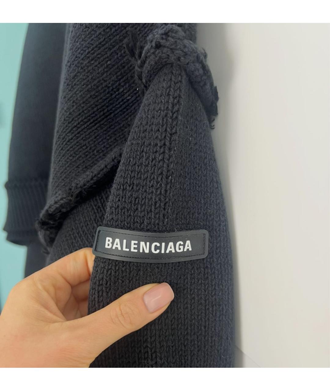 BALENCIAGA Черный шерстяной джемпер / свитер, фото 4