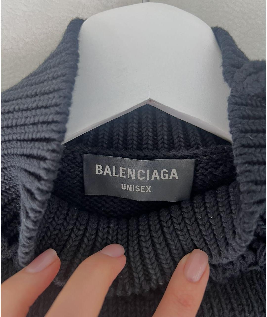 BALENCIAGA Черный шерстяной джемпер / свитер, фото 3