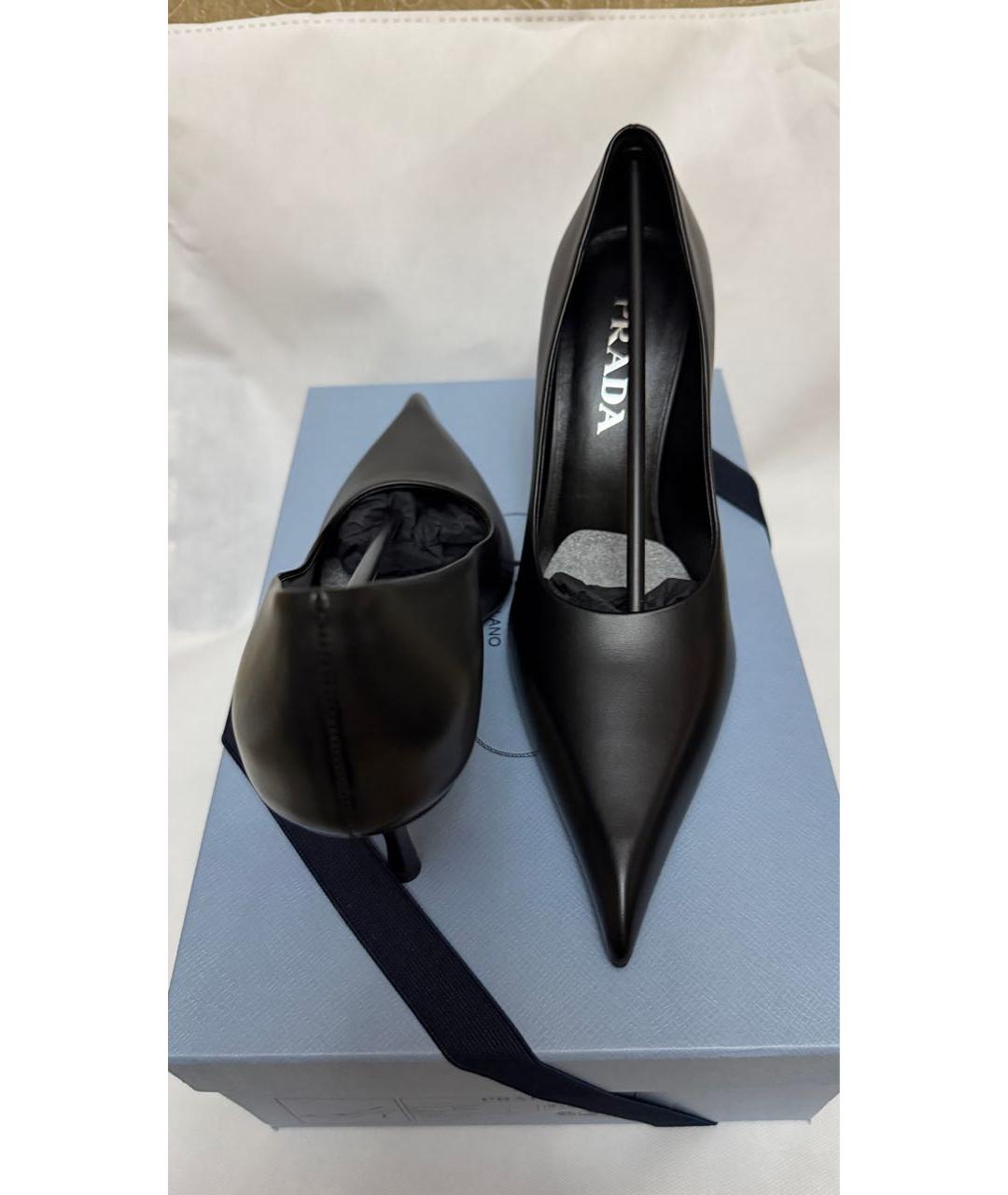 PRADA Черные кожаные туфли, фото 6