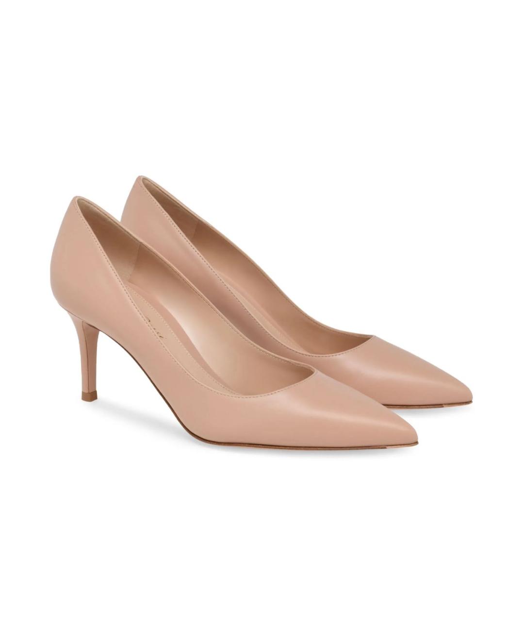 GIANVITO ROSSI Розовые кожаные туфли, фото 4