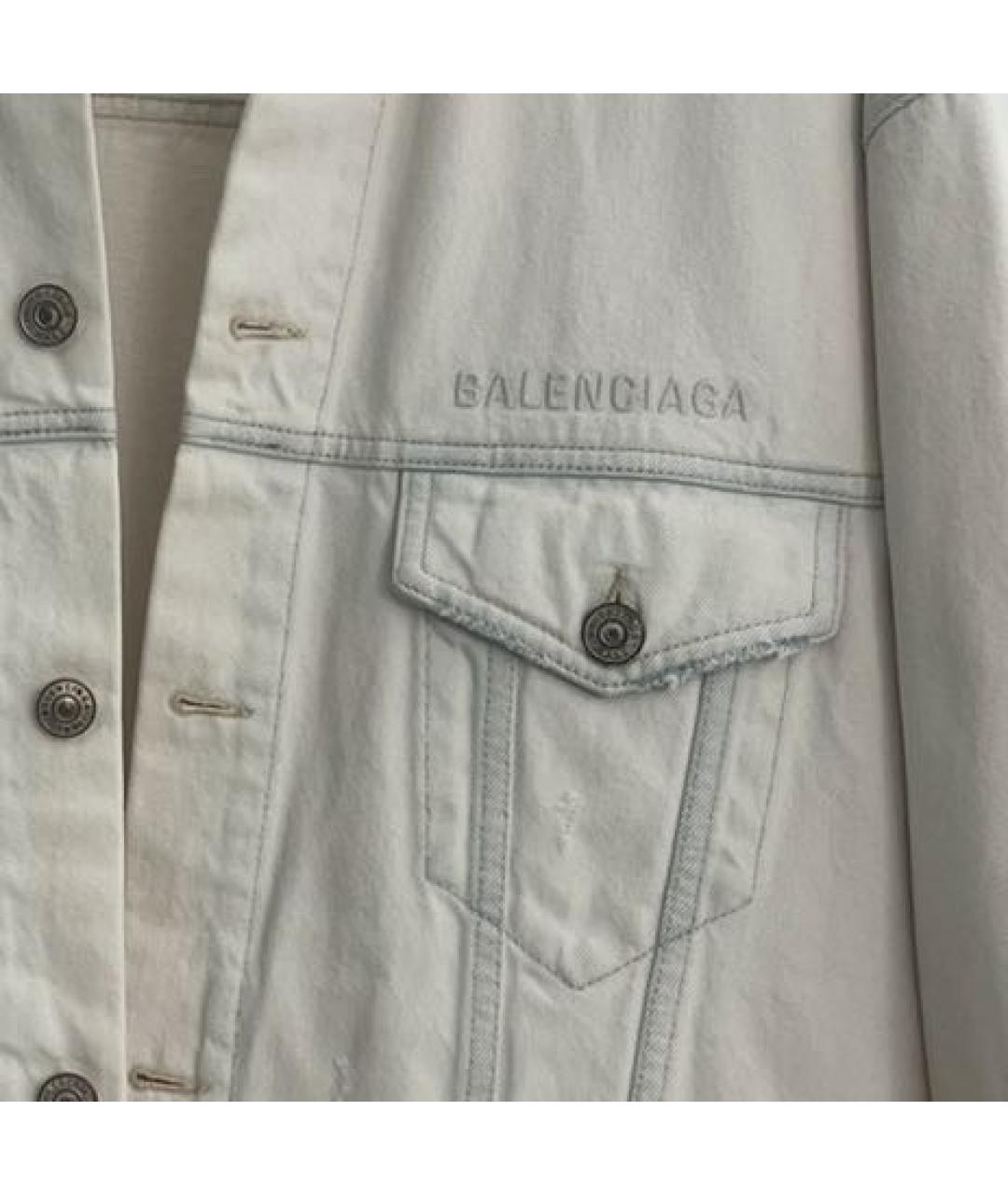BALENCIAGA Белая хлопковая куртка, фото 4