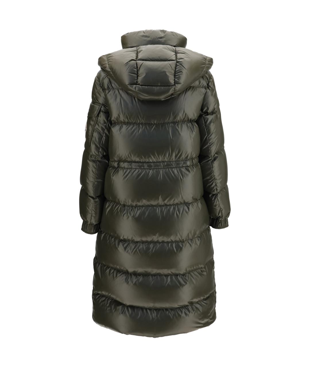 MONCLER Зеленый полиэстеровый пуховик, фото 2