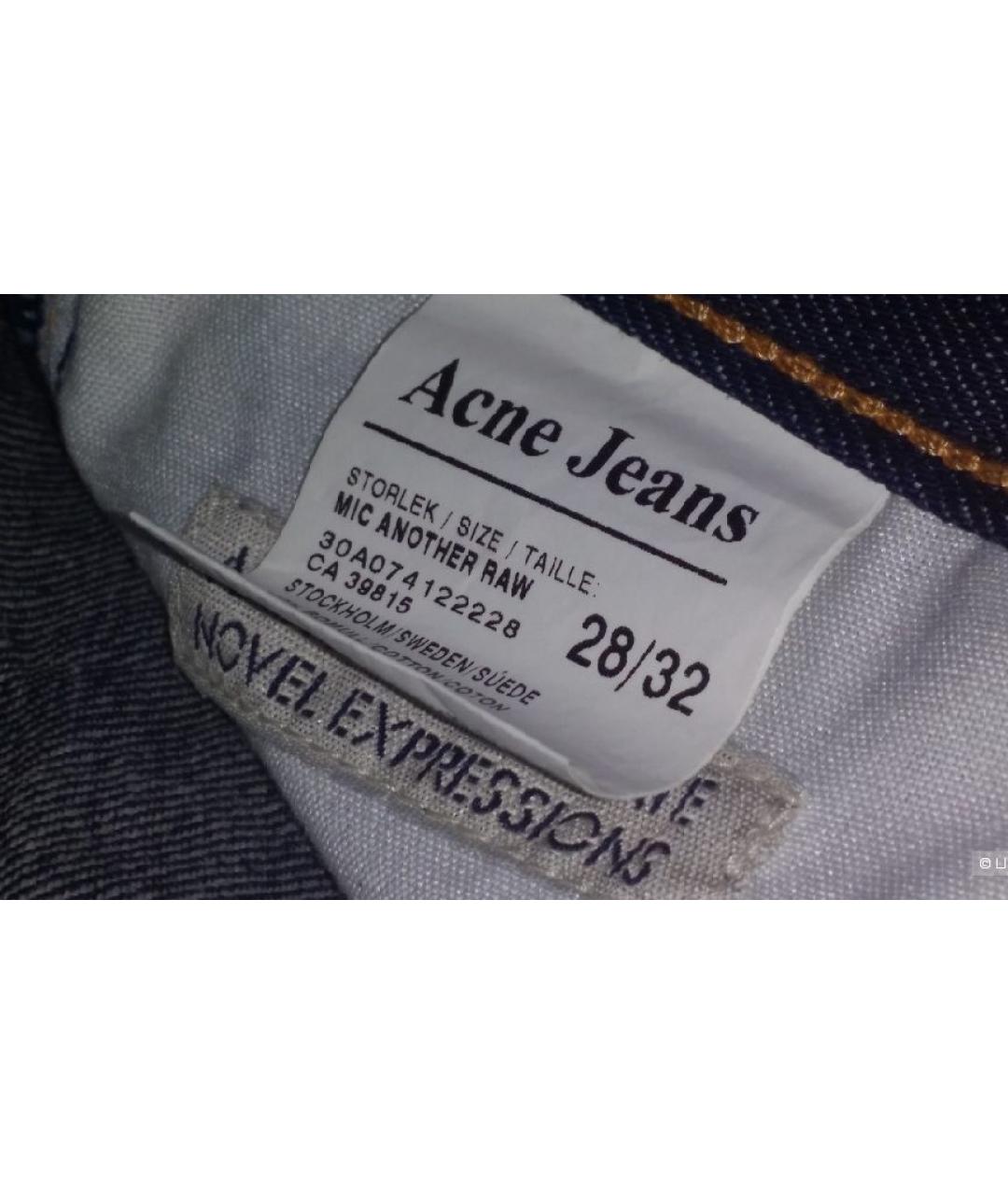 ACNE STUDIOS Темно-синие хлопковые прямые джинсы, фото 4