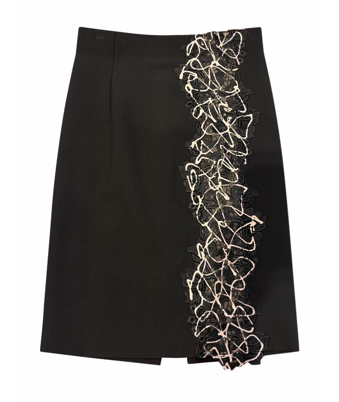 VERSACE COLLECTION Черная вискозная юбка миди, фото 1