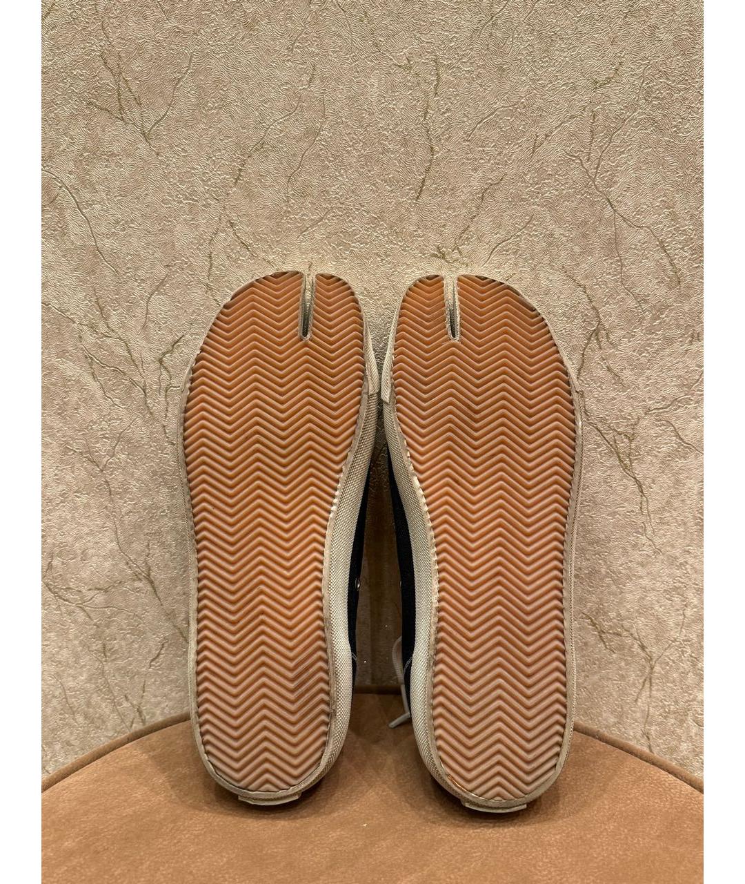 MAISON MARGIELA Черные текстильные низкие кроссовки / кеды, фото 6
