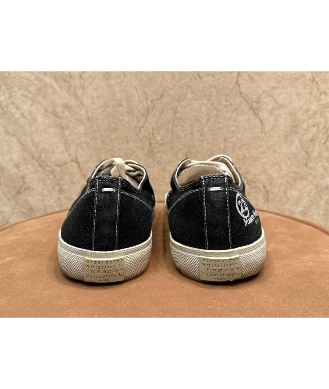 MAISON MARGIELA Черные текстильные низкие кроссовки / кеды, фото 4