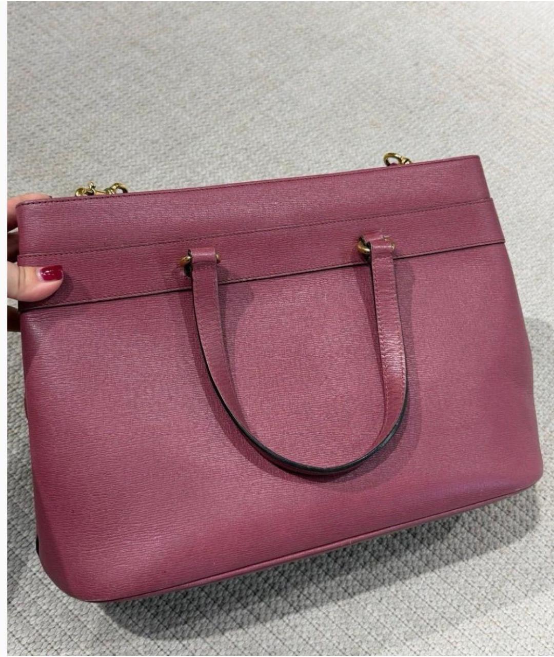GUCCI Красная кожаная сумка тоут, фото 2