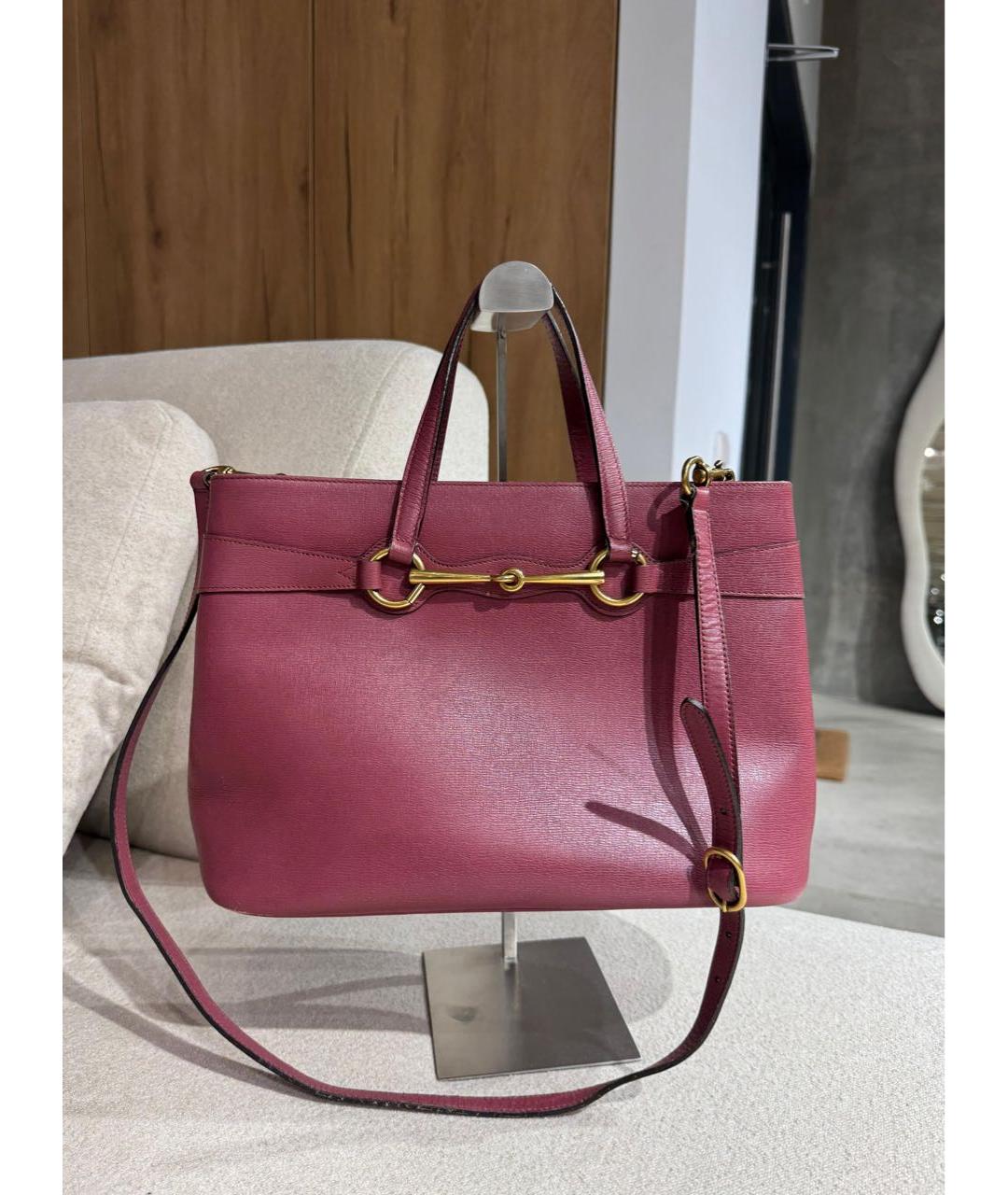 GUCCI Красная кожаная сумка тоут, фото 4