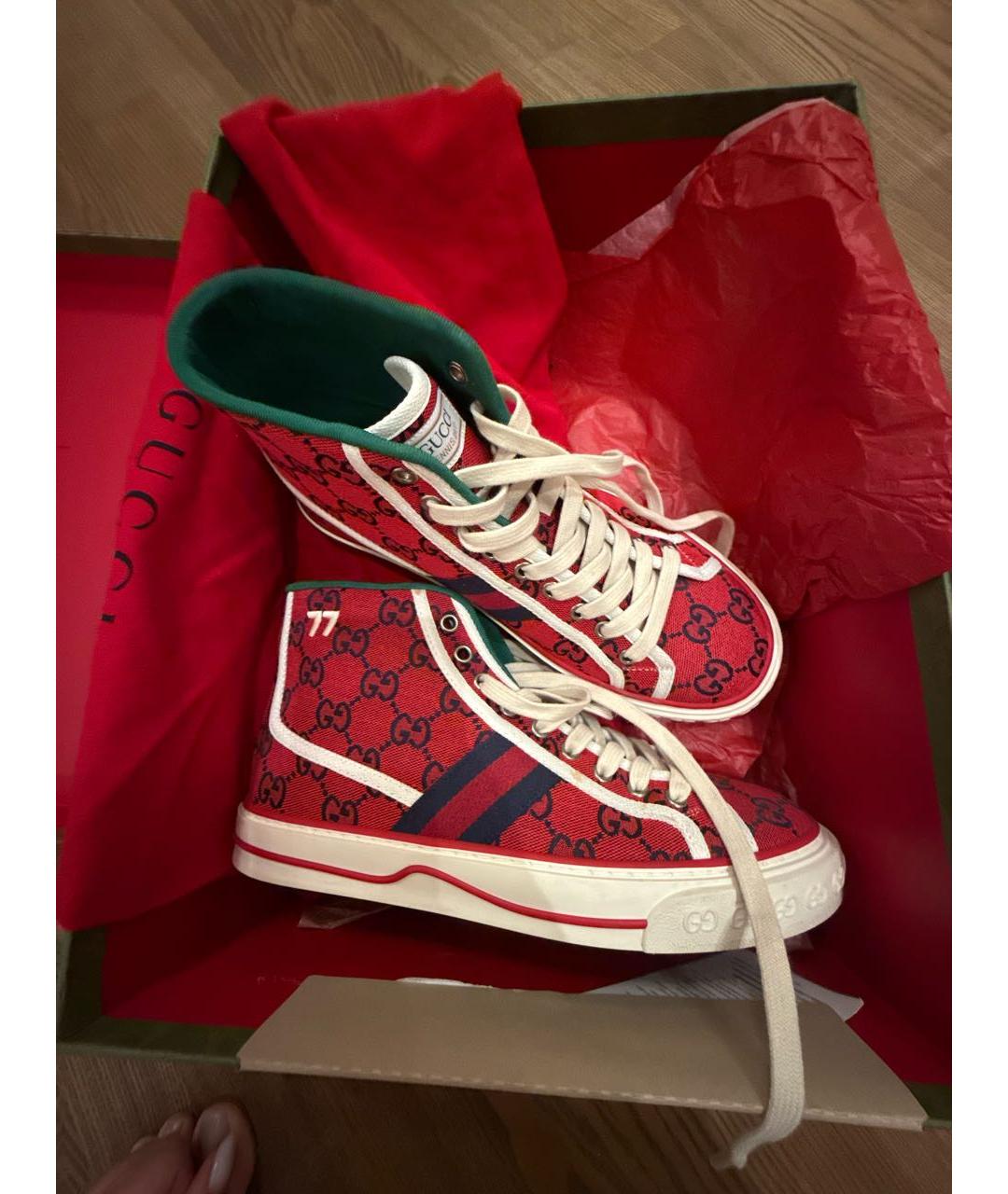 GUCCI Красные кеды, фото 2