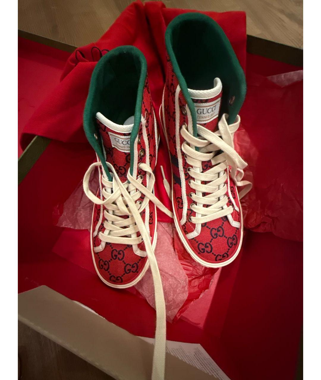 GUCCI Красные кеды, фото 3