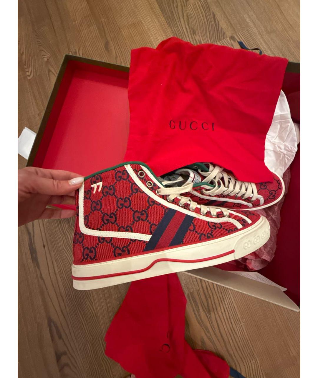 GUCCI Красные кеды, фото 5