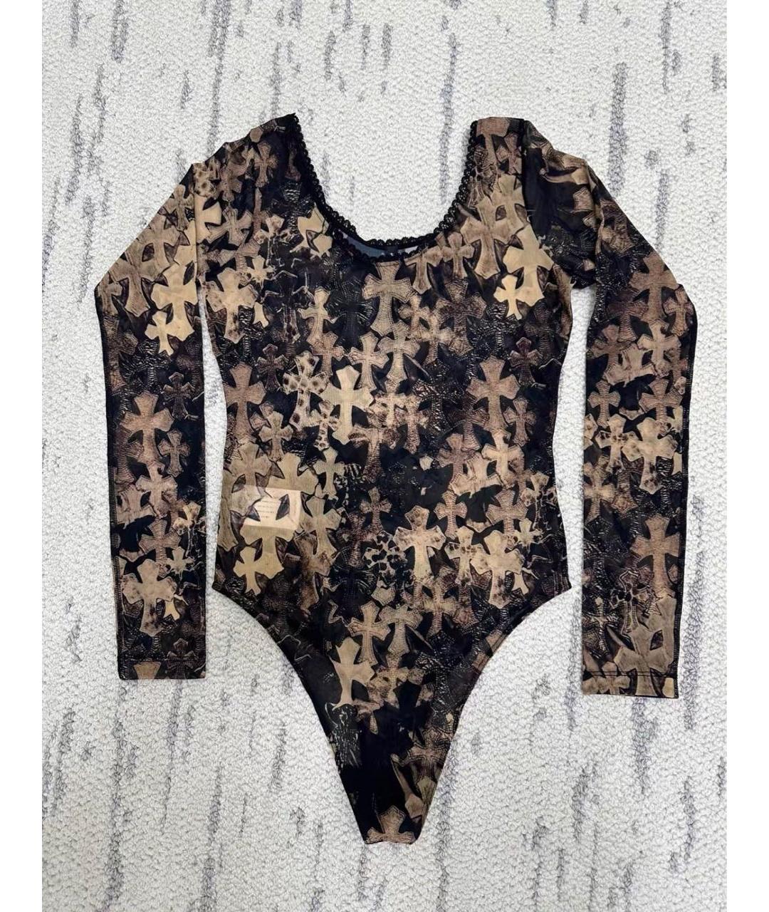 CHROME HEARTS Черное полиэстеровое боди, фото 4