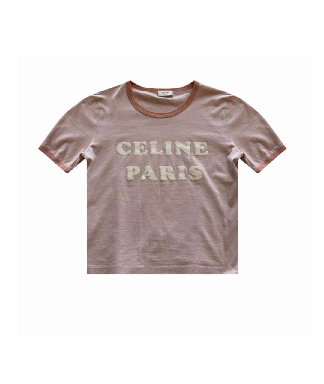 CELINE Розовая хлопковая футболка, фото 1