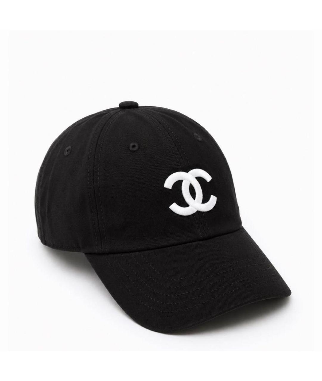 CHANEL Черная хлопковая кепка, фото 4