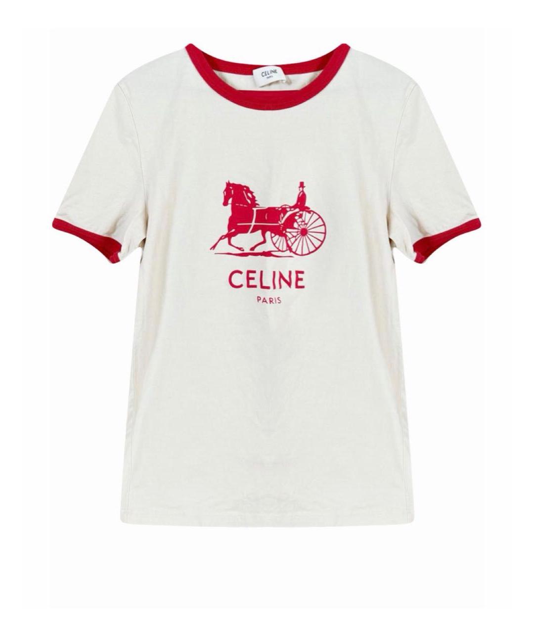 CELINE Бежевая хлопковая футболка, фото 1