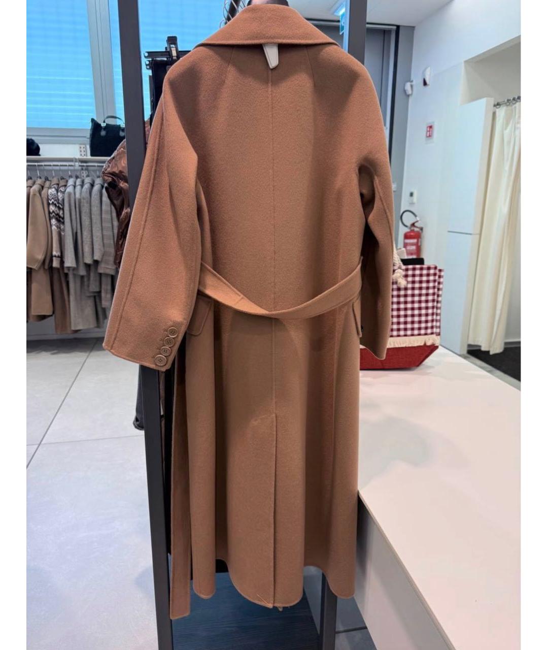 MAX MARA Коричневое шерстяное пальто, фото 3