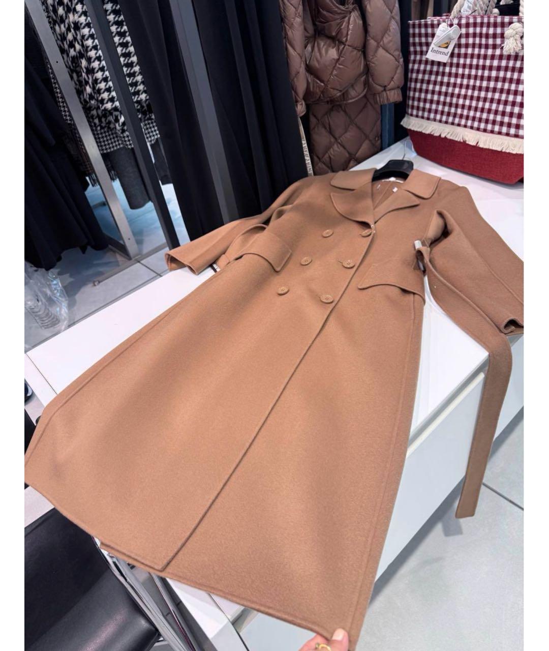 MAX MARA Коричневое шерстяное пальто, фото 4