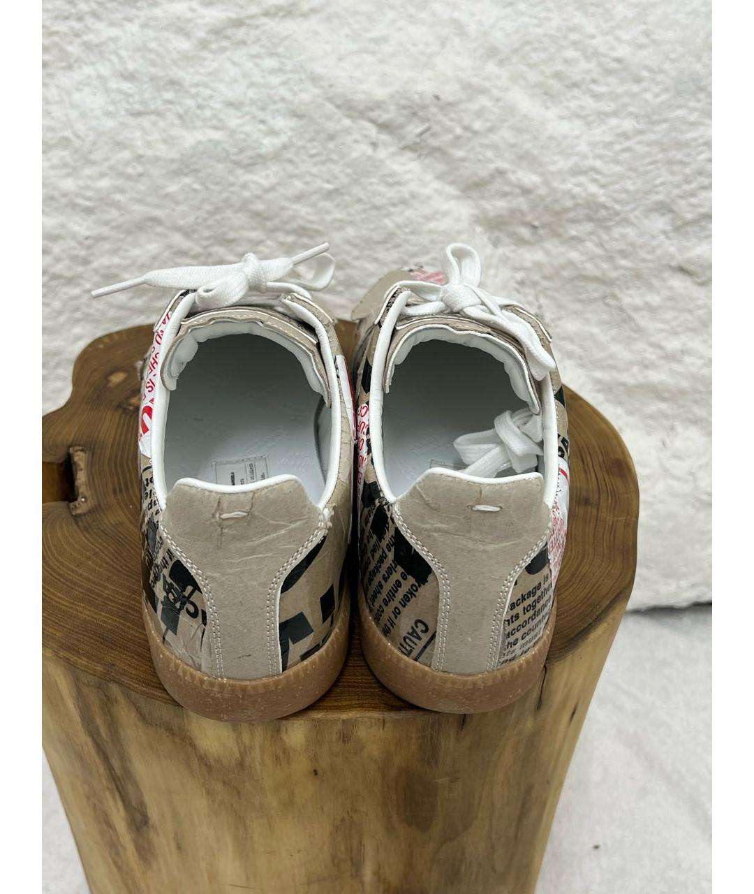 MAISON MARGIELA Бежевые низкие кроссовки / кеды, фото 4