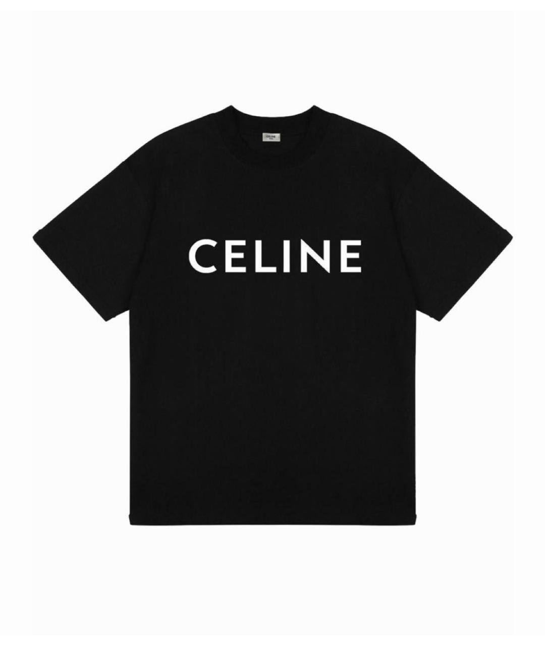 CELINE Черная хлопковая футболка, фото 1