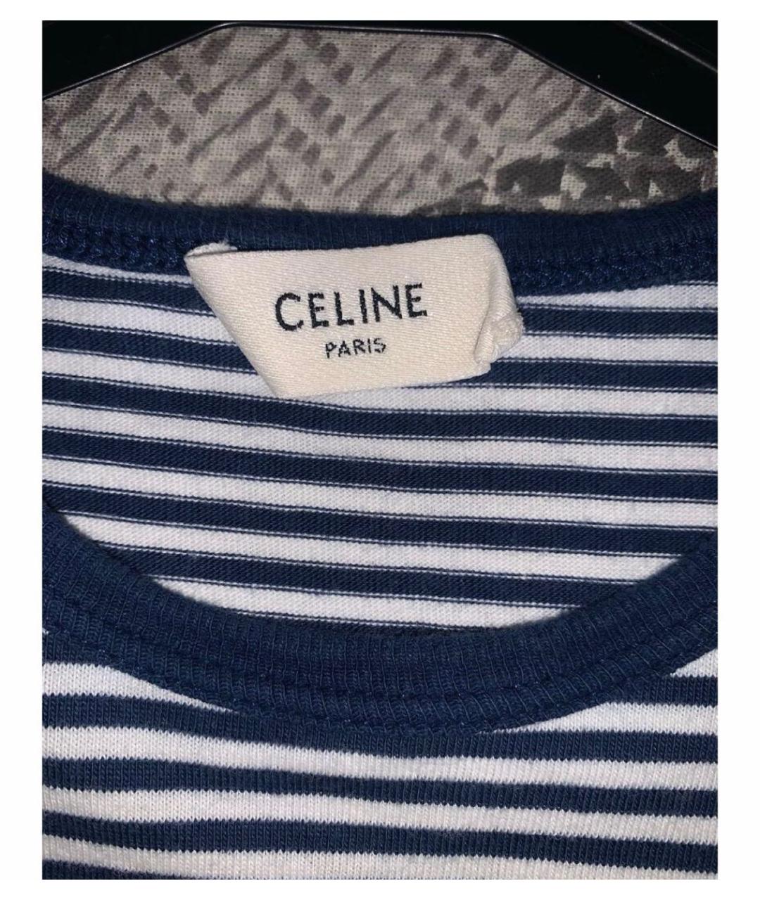 CELINE Синяя хлопковая футболка, фото 3