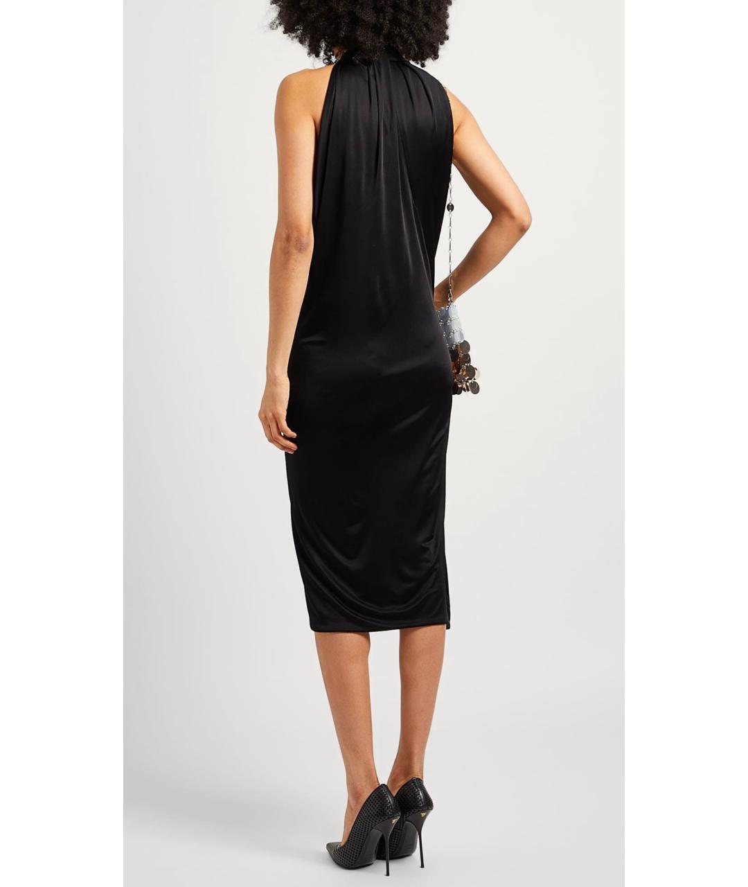 VERSACE Черное вискозное коктейльное платье, фото 3