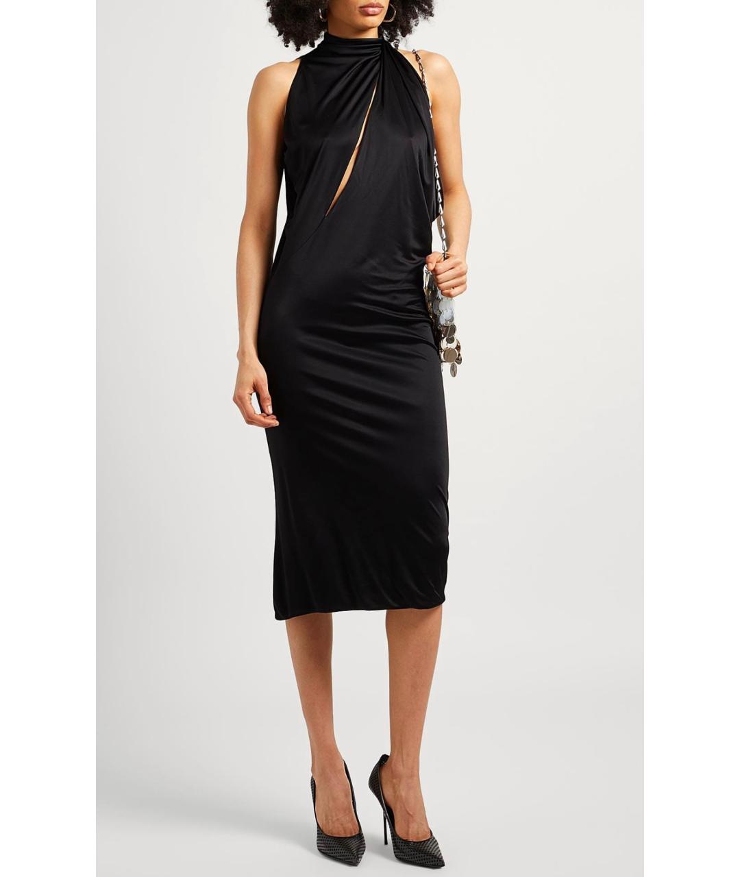 VERSACE Черное вискозное коктейльное платье, фото 2