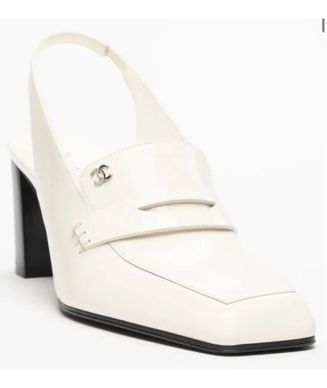 CHANEL Белые туфли из лакированной кожи, фото 4