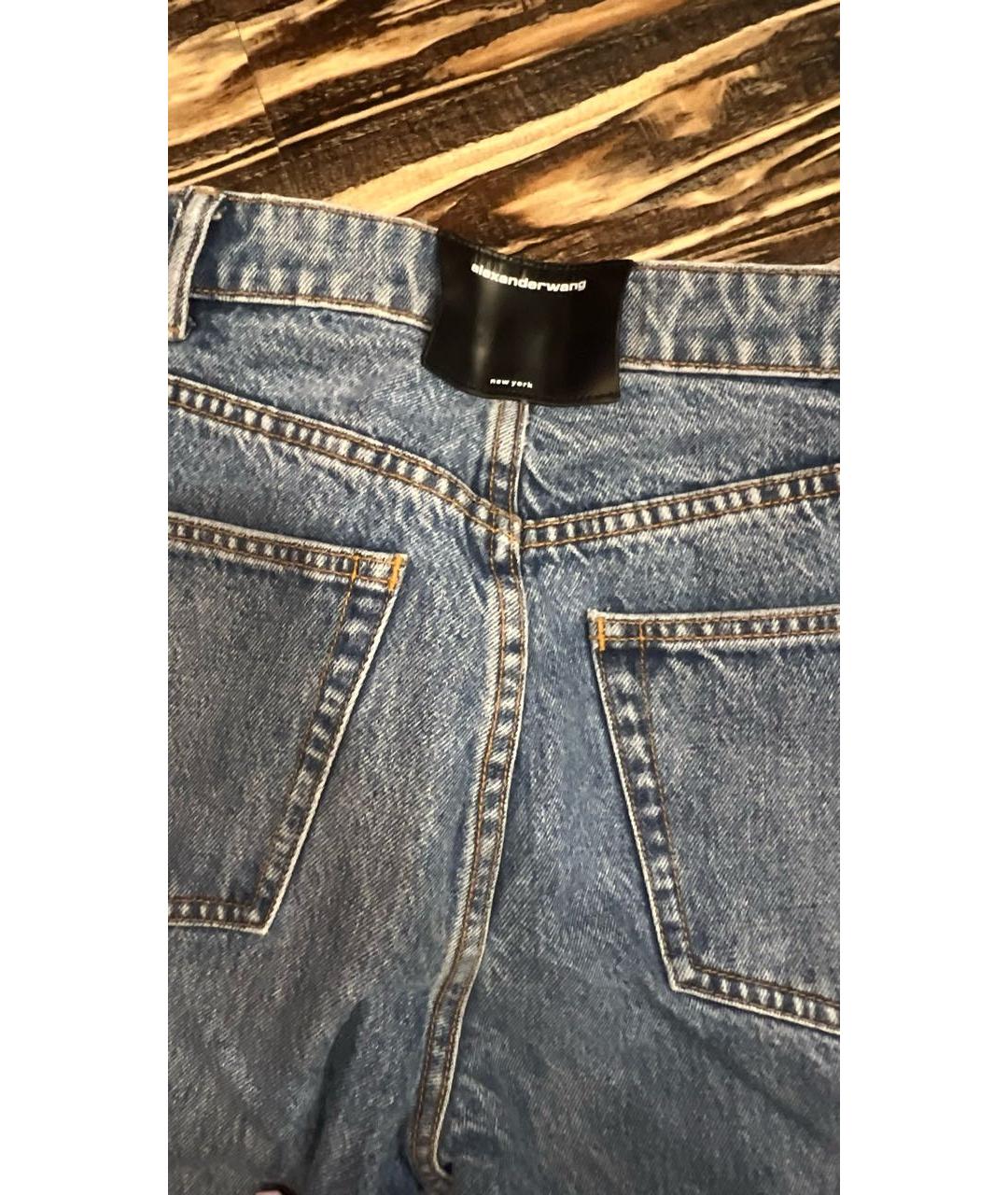 ALEXANDER WANG Голубые хлопковые джинсы клеш, фото 4