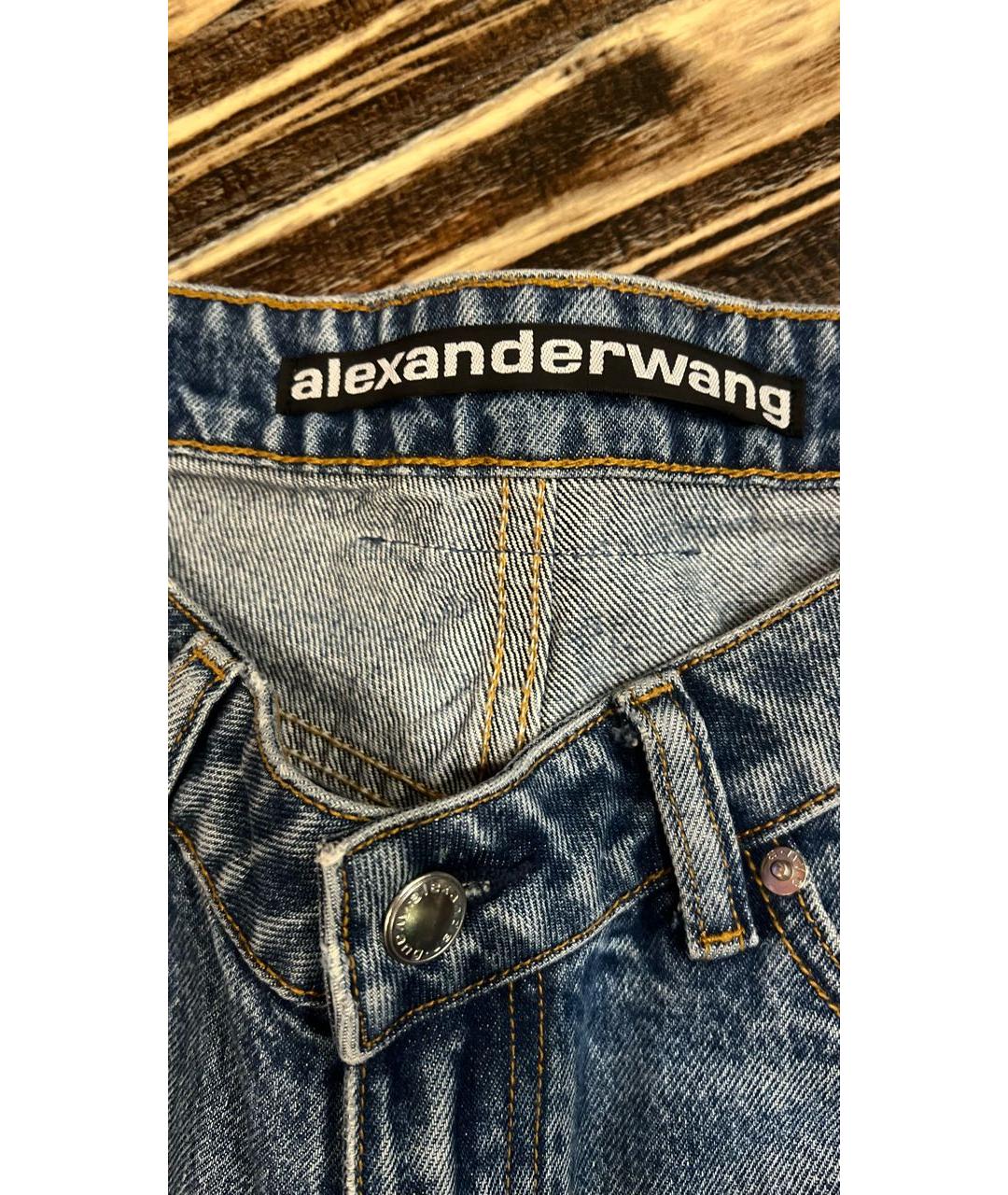 ALEXANDER WANG Голубые хлопковые джинсы клеш, фото 3