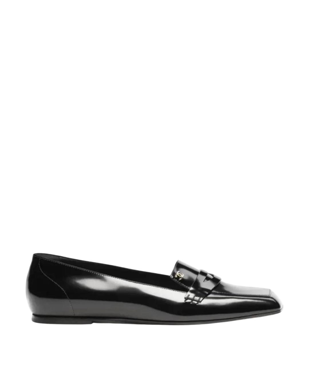 CHANEL Черные лоферы из лакированной кожи, фото 1