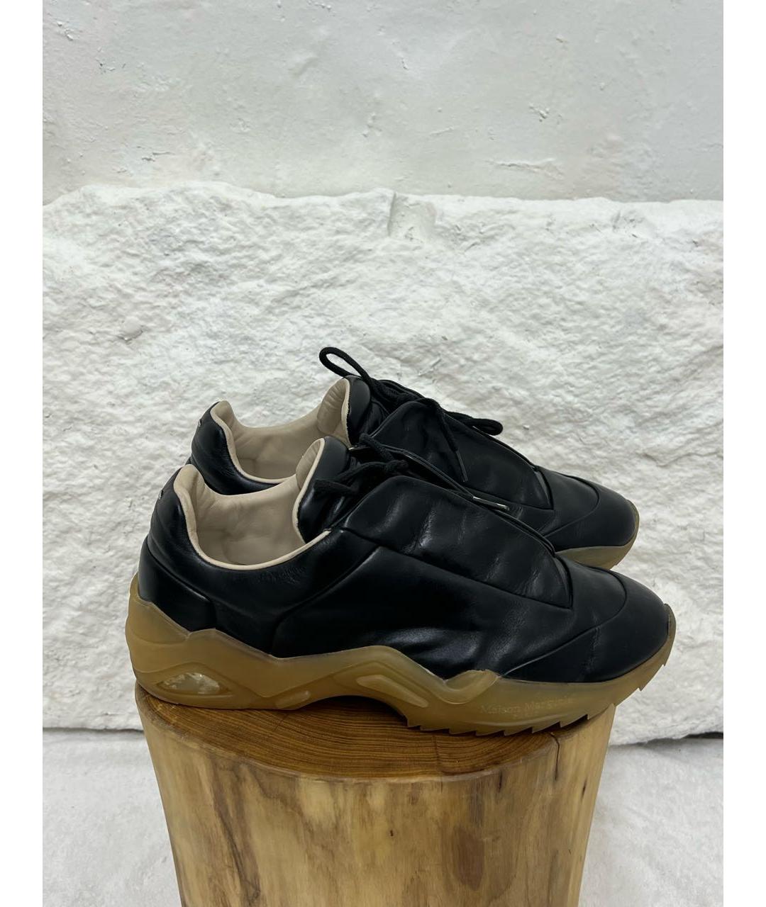 MAISON MARGIELA Черные низкие кроссовки / кеды, фото 5