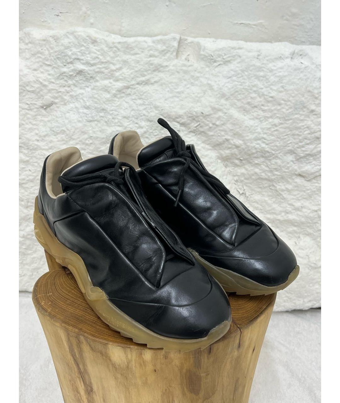 MAISON MARGIELA Черные низкие кроссовки / кеды, фото 2