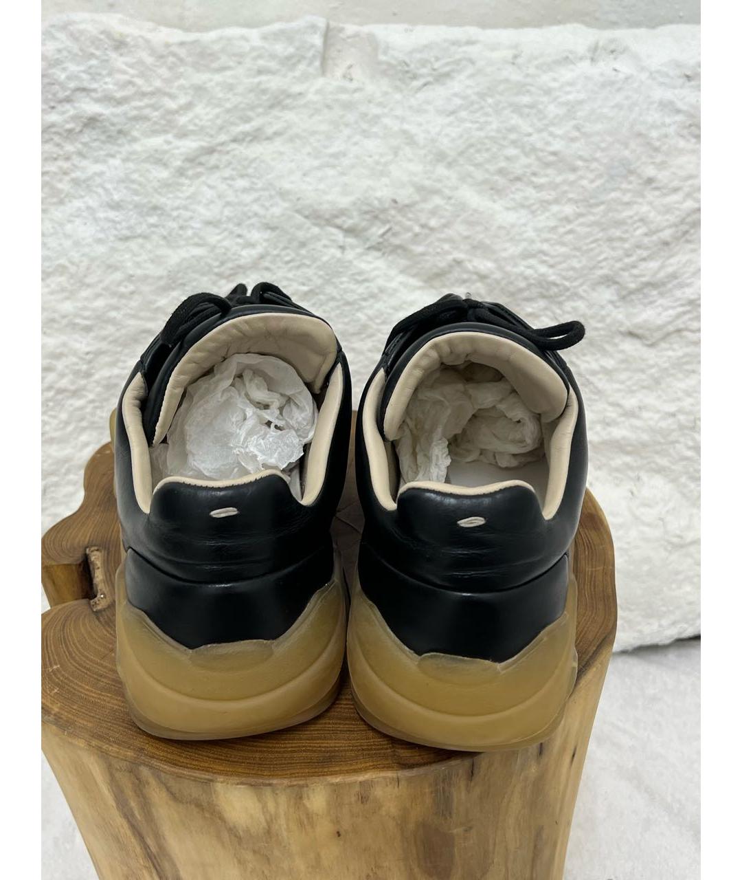 MAISON MARGIELA Черные низкие кроссовки / кеды, фото 4