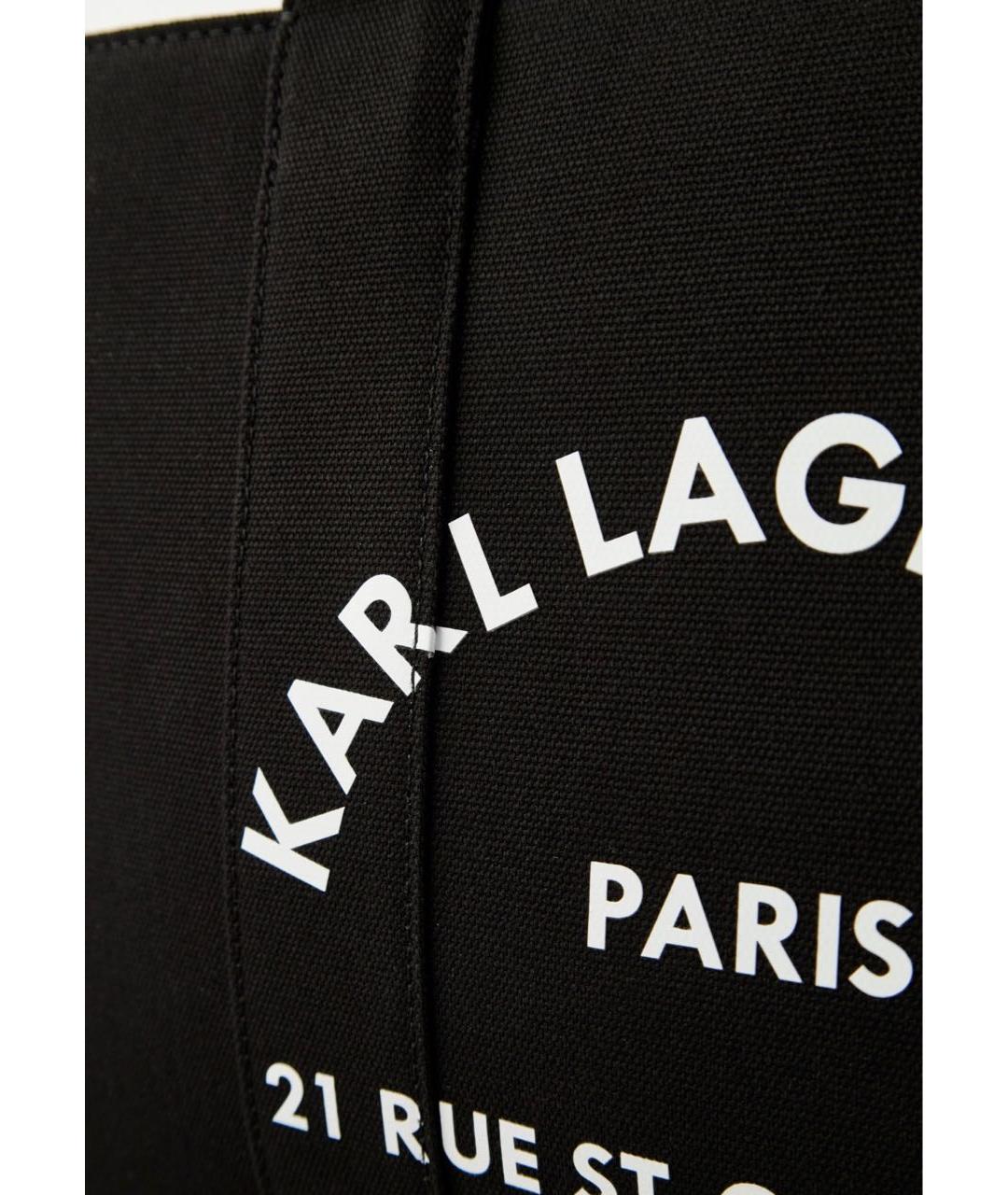 KARL LAGERFELD Черная хлопковая сумка тоут, фото 3
