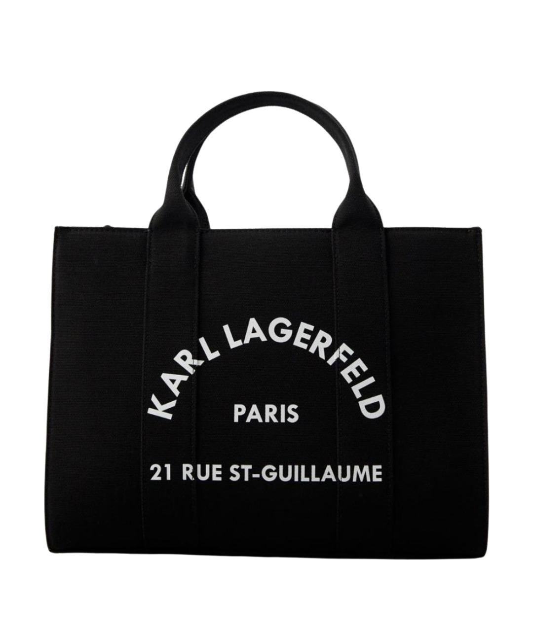KARL LAGERFELD Черная хлопковая сумка тоут, фото 1