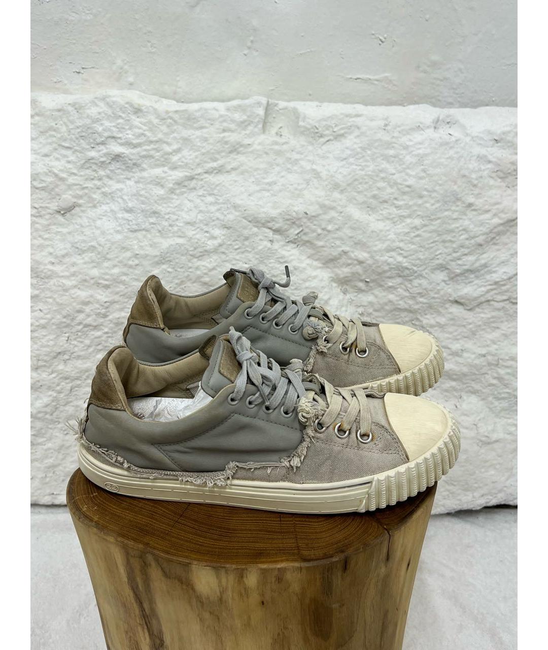 MAISON MARGIELA Серые низкие кроссовки / кеды, фото 5