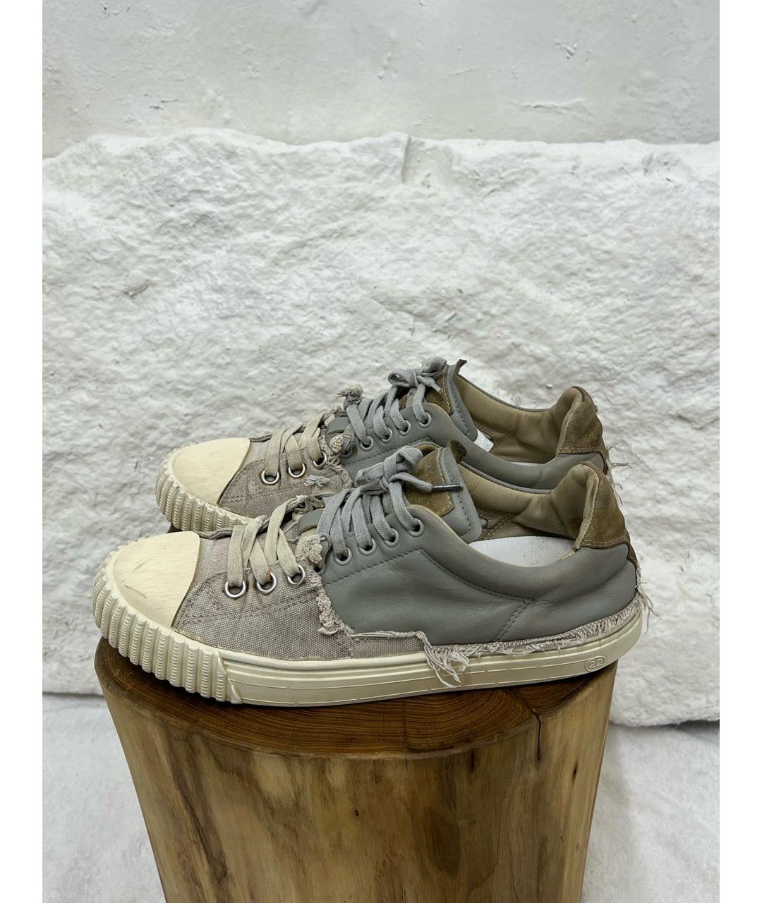 MAISON MARGIELA Серые низкие кроссовки / кеды, фото 3