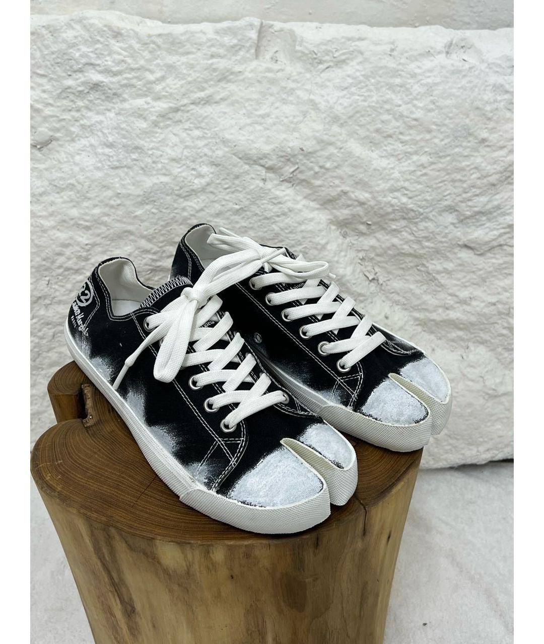 MAISON MARGIELA Черные низкие кроссовки / кеды, фото 2