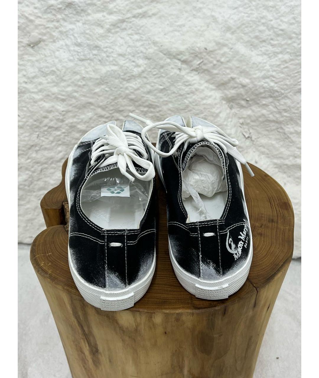 MAISON MARGIELA Черные низкие кроссовки / кеды, фото 4