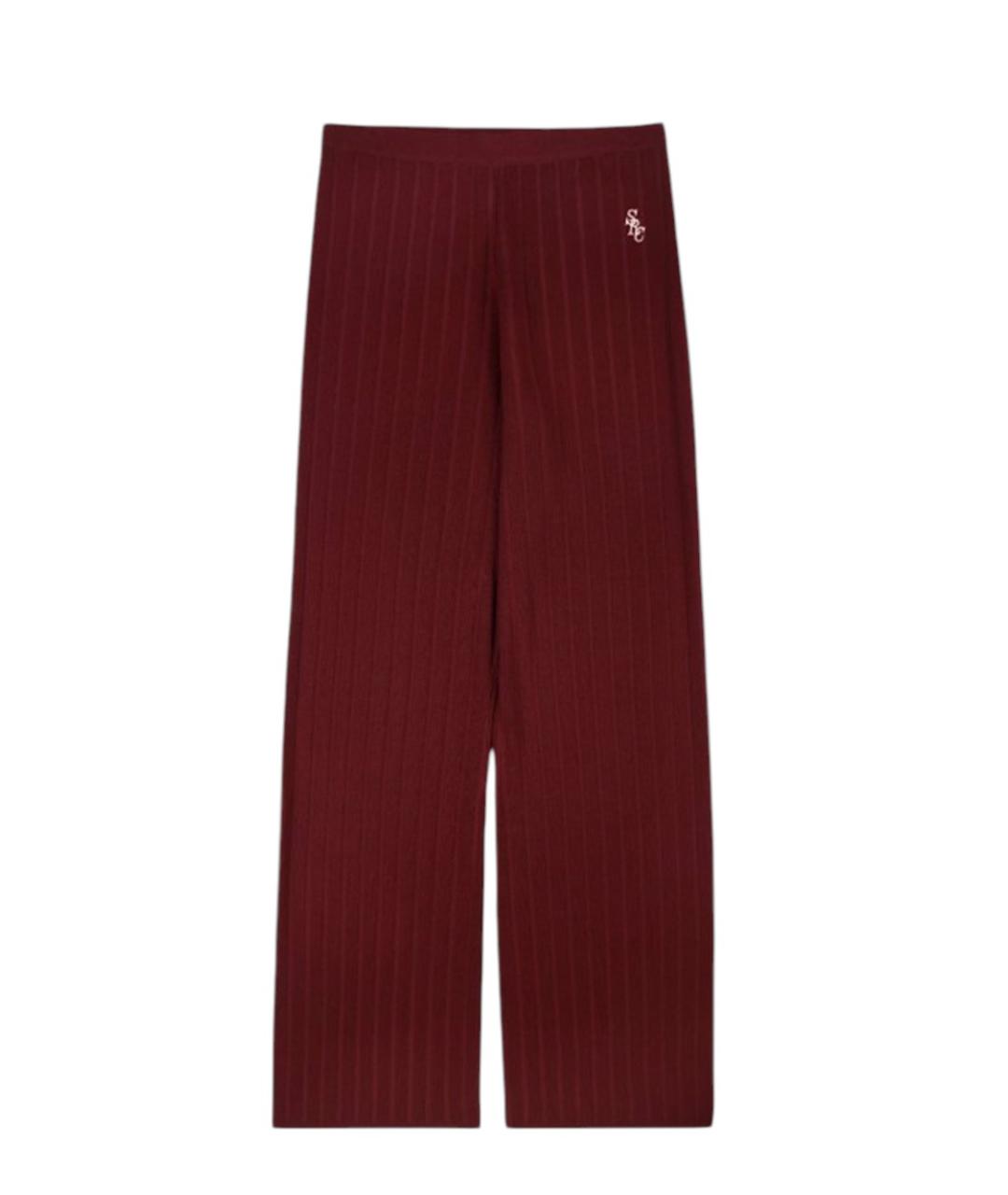 SPORTY AND RICH Бордовые вискозные прямые брюки, фото 1